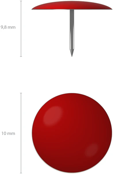 Spalvoti smeigtukai, ErichKrause, 7mm, 100 vnt., metaliniai, įvairių sp.