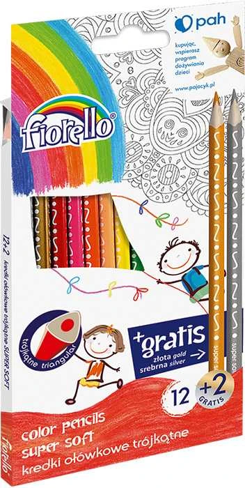 Grand Spalvoti tribriauniai pieštukai SUPER SOFT, Fiorello, 12+2 sp.