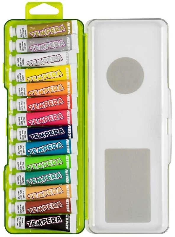 Tempera SUPER, Jolly, 14 spalvų po 7,5ml, plastikinėje dėžutėje