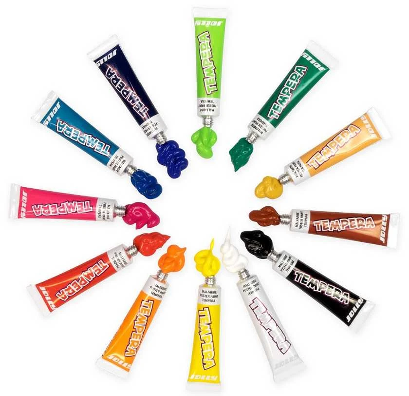 Tempera SUPER, Jolly, 14 spalvų po 7,5ml, plastikinėje dėžutėje