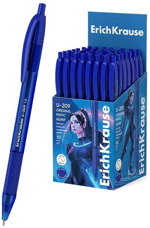 Ultra glide automatinis tušinukas U-209 ORIGINAL MATIC&GRIP, ErichKrause, 1.0mm, mėlynos sp.