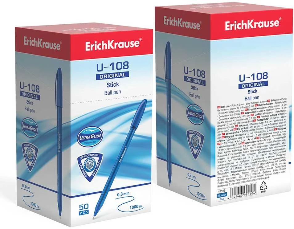 Ultra glide tušinukas U-108 ORIGINAL STICK, ErichKrause, 1.0mm, mėlynos sp.