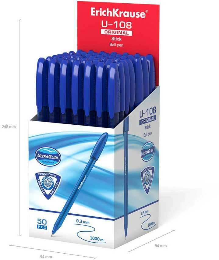 Ultra glide tušinukas U-108 ORIGINAL STICK, ErichKrause, 1.0mm, mėlynos sp.