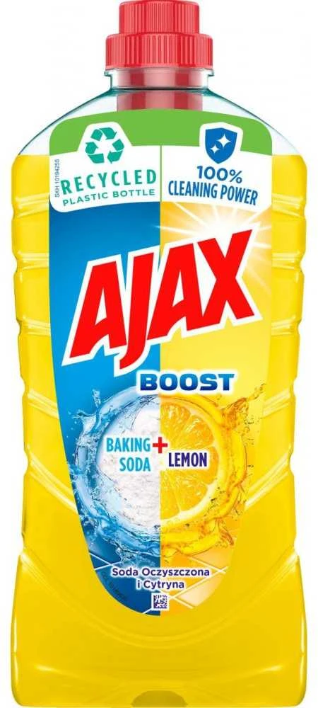 Universali valymo priemonė AJAX Boost Baking Soda + Lemon, 1000 ml