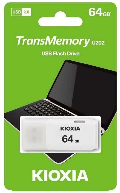 USB Atmintinė - Kioxia TransMemory U202 64GB USB A Tipo 2.0 Balta