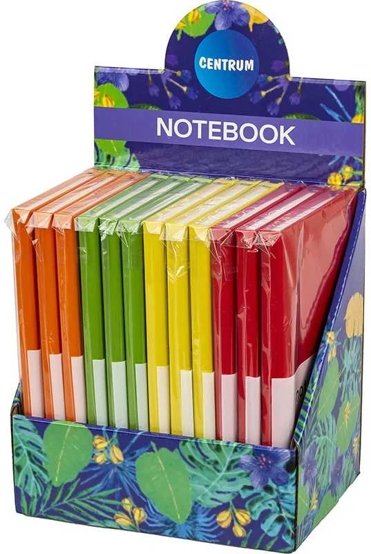 Užrašų knyga MULTICOLOR, Centrum, A5, 80 lapų, 77gsm, linija, kietu viršeliu, su skirtuku ir gumele
