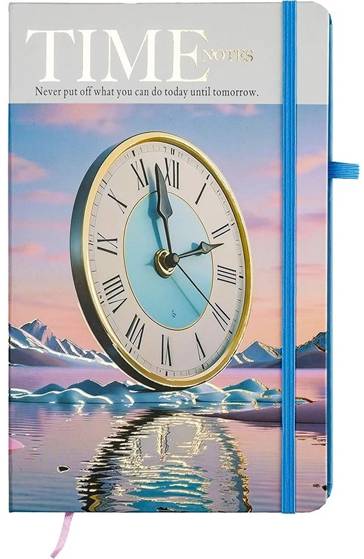 Užrašų knyga TIME Notes, Centrum, A5, 80 lapų, 77gsm, linija, kietu viršeliu, su skirtuku ir gumele