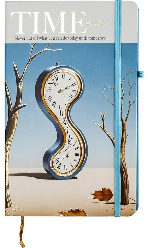 Užrašų knyga TIME Notes, Centrum, A5, 80 lapų, 77gsm, linija, kietu viršeliu, su skirtuku ir gumele