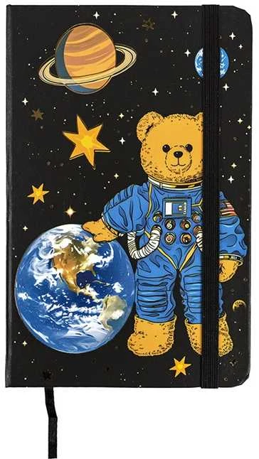 Užrašų knygelė BEAR IN SPACE, Centrum, A6, 80 lapų, 77gsm, linija, kietu viršeliu, su skirtuku ir gumele