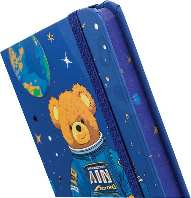 Užrašų knygelė BEAR IN SPACE, Centrum, A6, 80 lapų, 77gsm, linija, kietu viršeliu, su skirtuku ir gumele