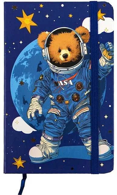 Užrašų knygelė BEAR IN SPACE, Centrum, A6, 80 lapų, 77gsm, linija, kietu viršeliu, su skirtuku ir gumele
