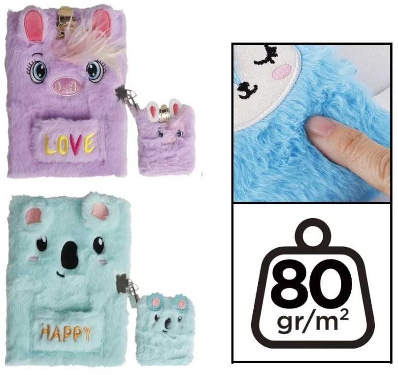Užrašų knygelė - dienoraštis LOVE & HAPPY, MP, A5, 80 lapų, 80gsm, su spynele
