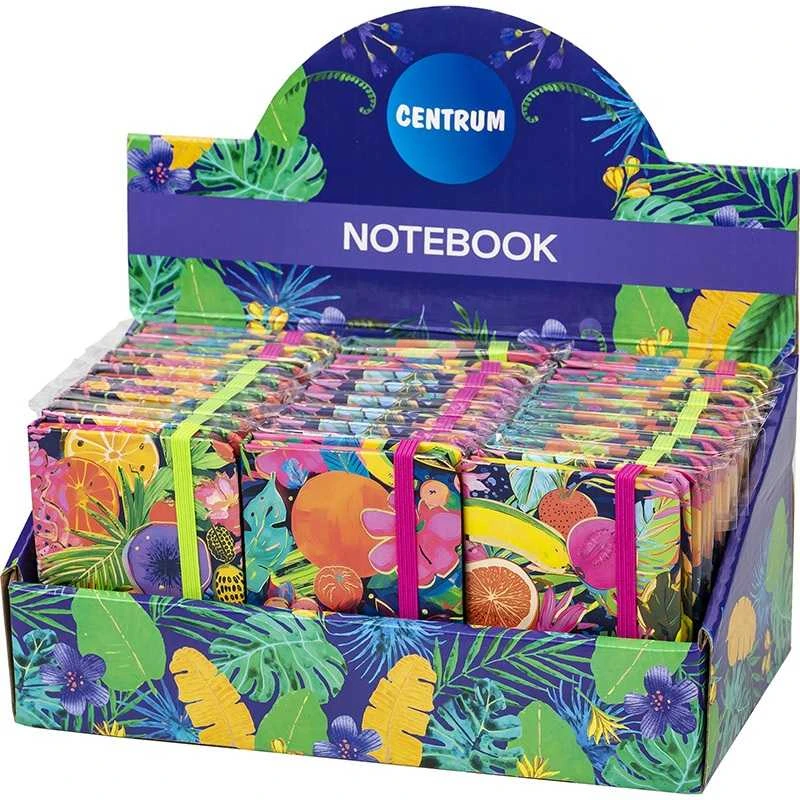 Užrašų knygelė FRUITS, Centrum, A7, 80 lapų, 77gsm, linija, kietu viršeliu, su skirtuku ir gumele