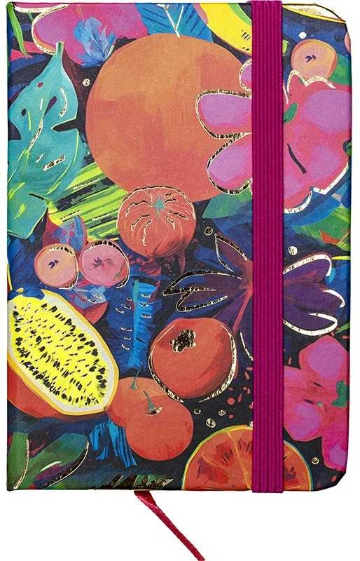 Užrašų knygelė FRUITS, Centrum, A7, 80 lapų, 77gsm, linija, kietu viršeliu, su skirtuku ir gumele