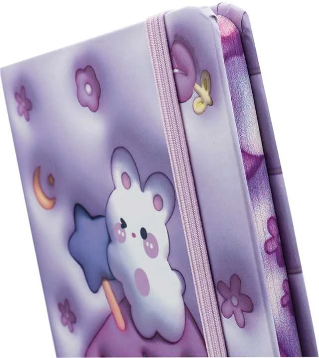 Užrašų knygelė HUNGRY RABBIT, Centrum, A6, 80 lapų, 77gsm, linija, kietu viršeliu, su skirtuku ir gumele