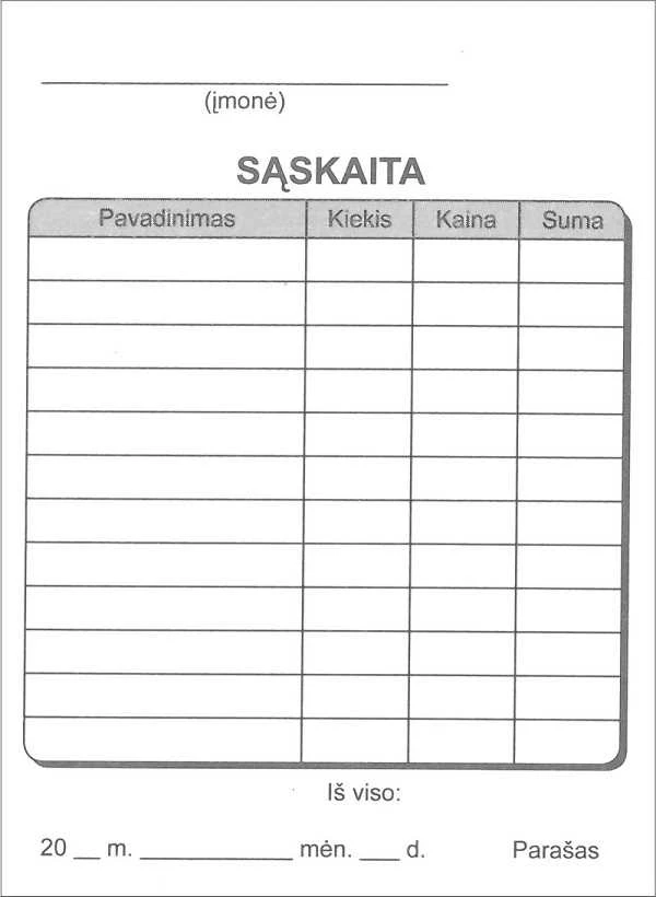 Technoinform Užsakymų knygutė kavinėms Sąskaita be viršelio, 70x100 mm, 80 psl., savikopijuojantys, primas lapas baltas, antras - geltonas