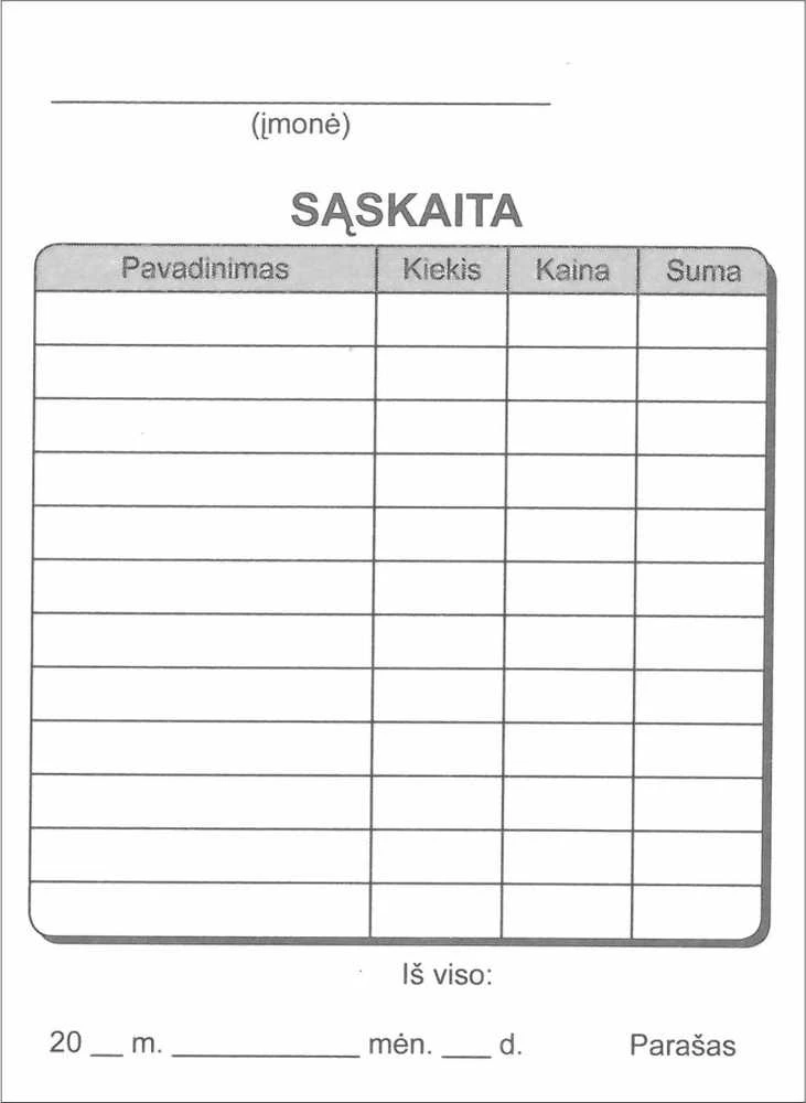 Technoinform Užsakymų knygutė kavinėms Sąskaita be viršelio, 70x100 mm, 80 psl., savikopijuojantys, primas lapas baltas, antras - geltonas