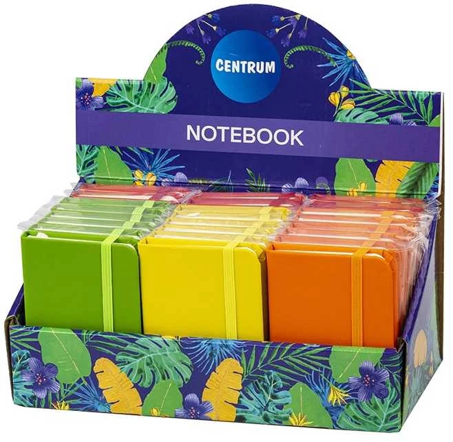 Užrašų knygelė MULTICOLOR, Centrum, A7, 80 lapų, 77gsm, linija, kietu viršeliu, su skirtuku ir gumele