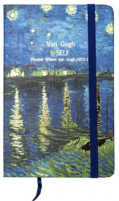 Užrašų knygelė VINCENT VAN GOGH, Centrum, A6, 80 lapų, 77gsm, linija, kietu viršeliu, su skirtuku ir gumele