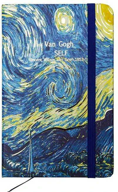 Užrašų knygelė VINCENT VAN GOGH, Centrum, A6, 80 lapų, 77gsm, linija, kietu viršeliu, su skirtuku ir gumele