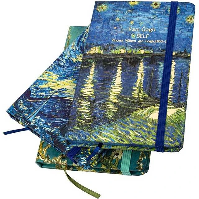 Užrašų knygelė VINCENT VAN GOGH, Centrum, A6, 80 lapų, 77gsm, linija, kietu viršeliu, su skirtuku ir gumele