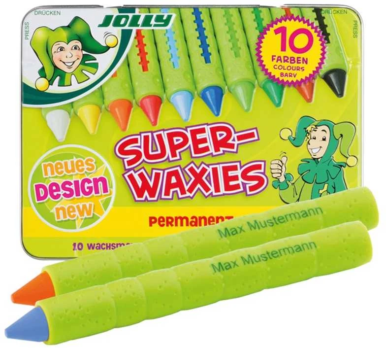 Vaškinės kreidelės SUPERWAXIES PERMANENT, Jolly, 10 sp.