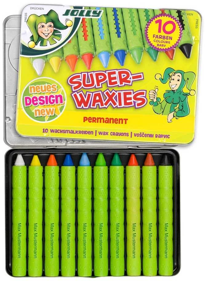 Vaškinės kreidelės SUPERWAXIES PERMANENT, Jolly, 10 sp.