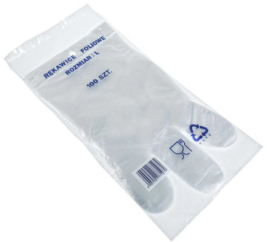 Polietileno pirštinės PLASTICPACK, HDPE, L dydis, 100 vnt.
