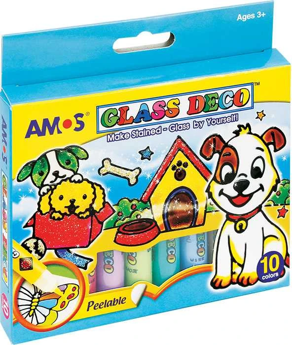 MFP Vitražinių dažų rinkinys GD10P10, Amos, 10 spalvų po 10,5ml