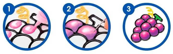 Vitražinių dažų rinkinys GD22P10, Amos, 9 spalvos po 22ml + 40ml juodos spalvos kontūras