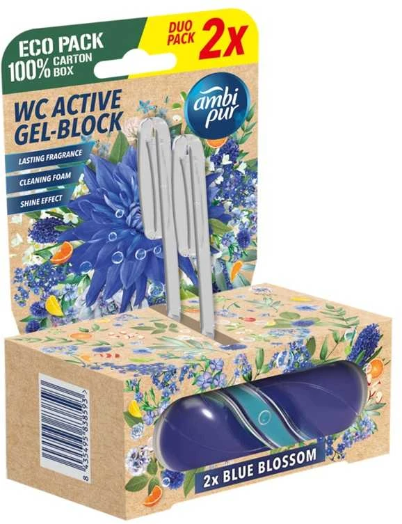 Blue WC valiklis-gaiviklis AMBI PUR Mėlyna Blossom, 2x45 g