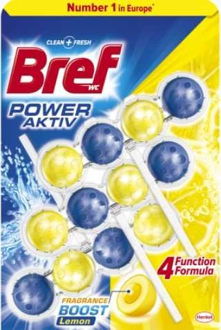 WC valiklis-gaiviklis BREF Power Aktiv Lemon, 3x50g