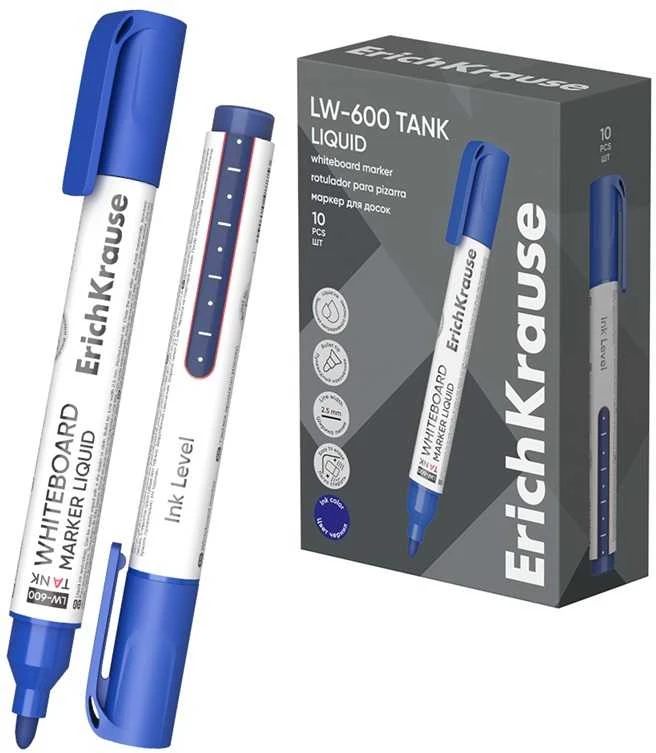 Žymeklis baltai lentai LIQUID TANK LW-600, ErichKrause, 2.5 mm, mėlynos sp.