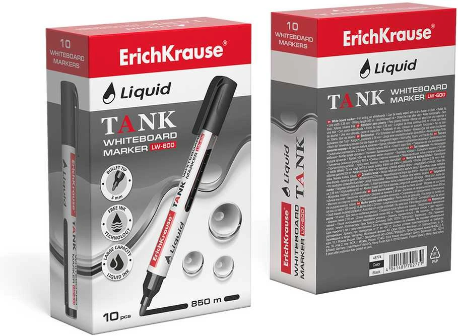Žymeklis baltai lentai LIQUID TANK LW-600, ErichKrause, 2.5 mm, juodos sp.
