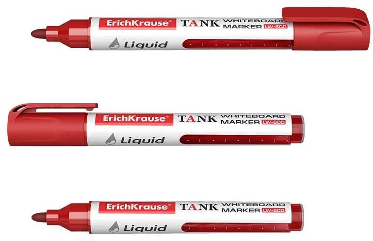 Žymeklis baltai lentai LIQUID TANK LW-600, ErichKrause, 2.5 mm, raudonos sp.