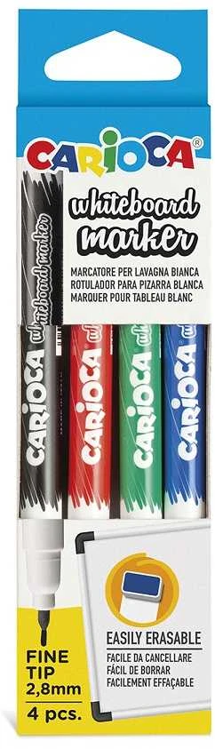 Žymekliai baltai lentai CARIOCA, 4 vnt.