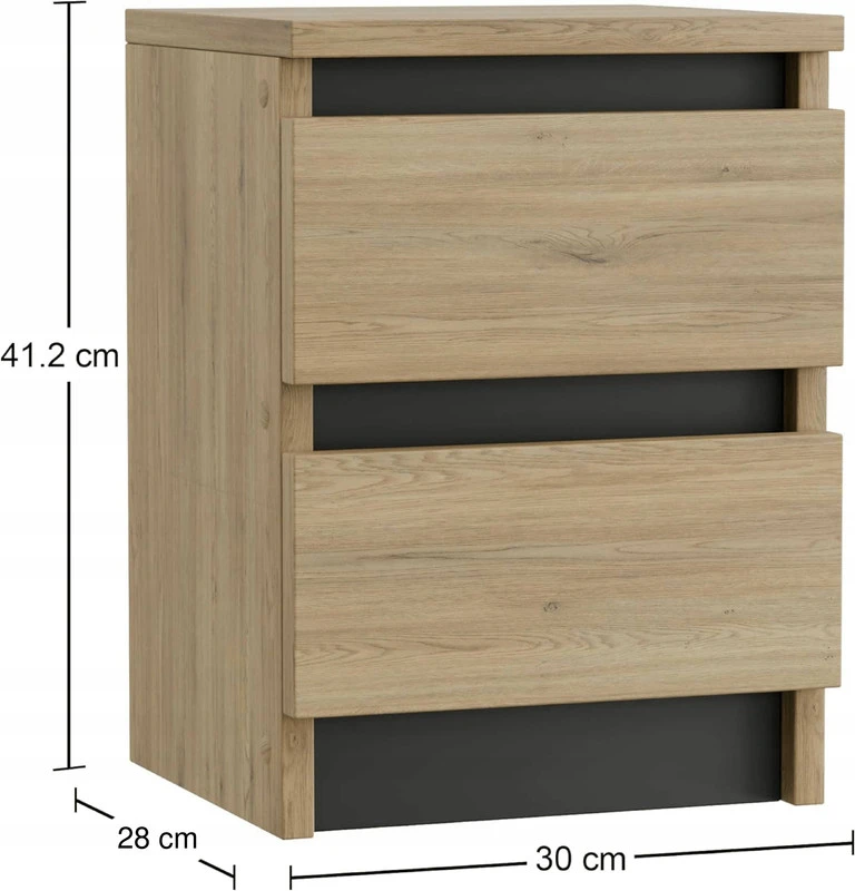 2-jų naktinių staliukų komplektas ComfortCove, rudas