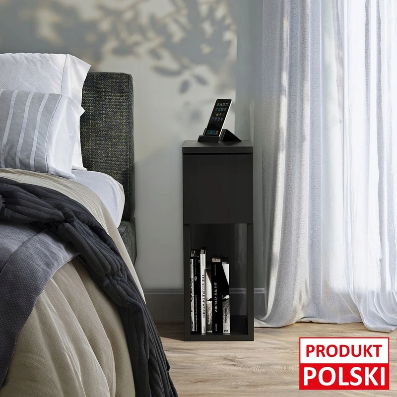 2-jų naktinių staliukų komplektas ComfortCove, juodas