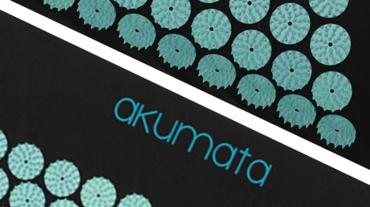 Akupresūros kilimėlis su pagalve Akumata, 110x43 cm, mėlynas