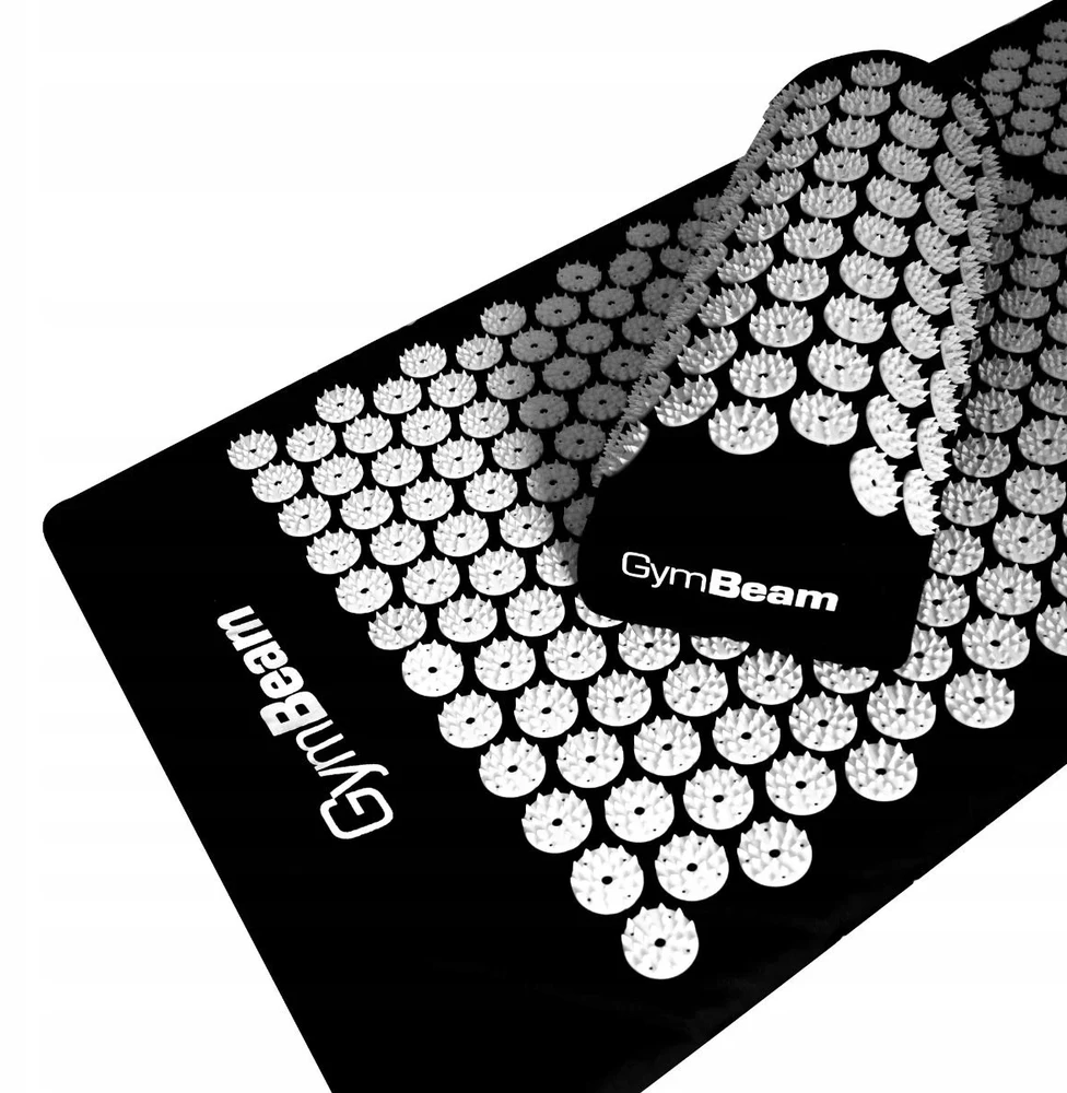 Akupresūros kilimėlis su pagalve GymBeam, 120x43 cm, juodas