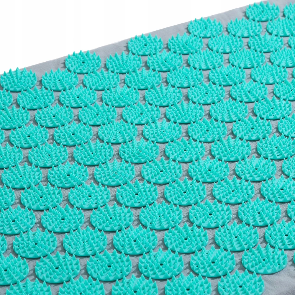 Akupresūros kilimėlis su pagalve HyperMotion, 130x50 cm, pilkas/mėtinis