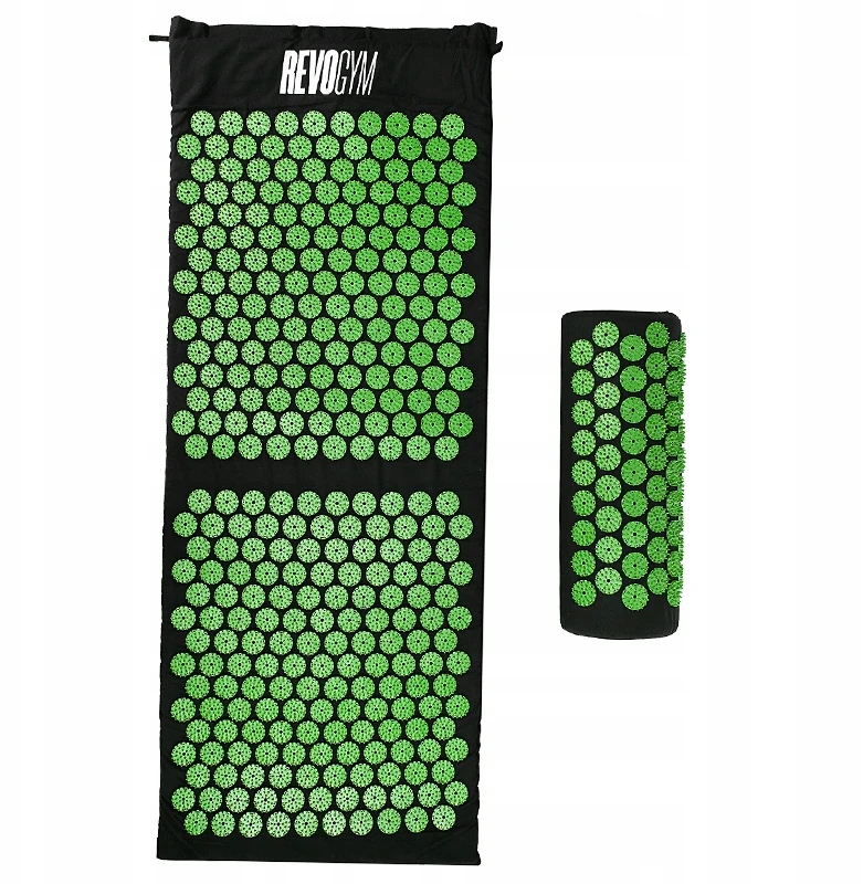 Akupresūros kilimėlis su pagalve Revogym, 105x40 cm, žalias