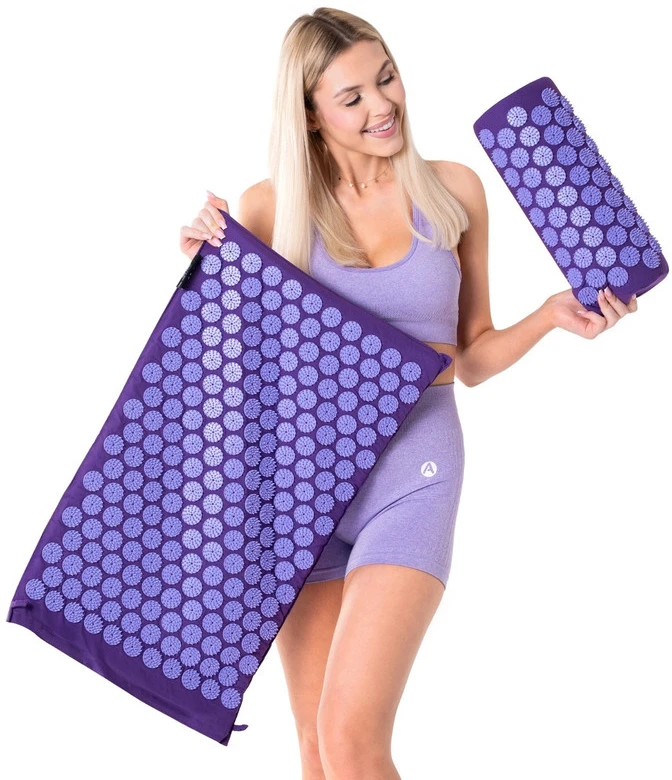 Akupresūros masažinis kilimėlis DrFIT, violetinis