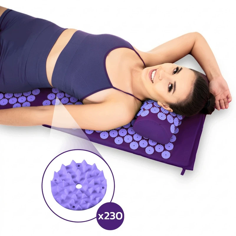 Akupresūros masažinis kilimėlis DrFIT, violetinis