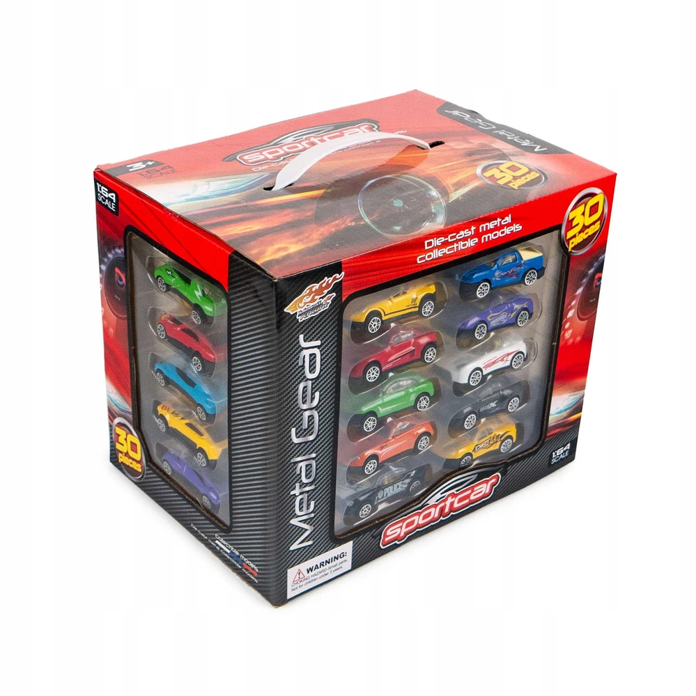 Little Ant 30 metalinių automobiliukų rinkinys su dėžute, 1:64 mastelis, vaikams nuo 3 metų