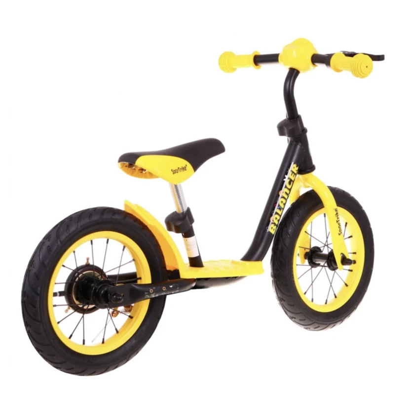 Balansinis dviratis SporTrike, juodas/geltonas
