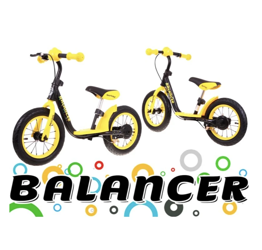 Balansinis dviratis SporTrike, juodas/geltonas