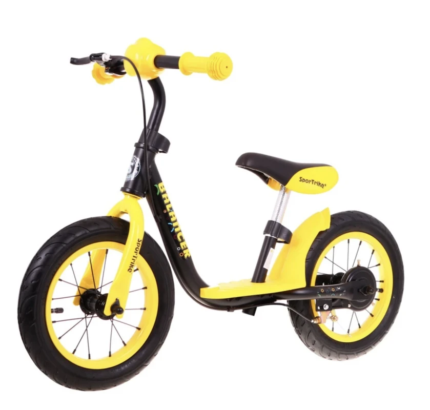 Balansinis dviratis SporTrike, juodas/geltonas