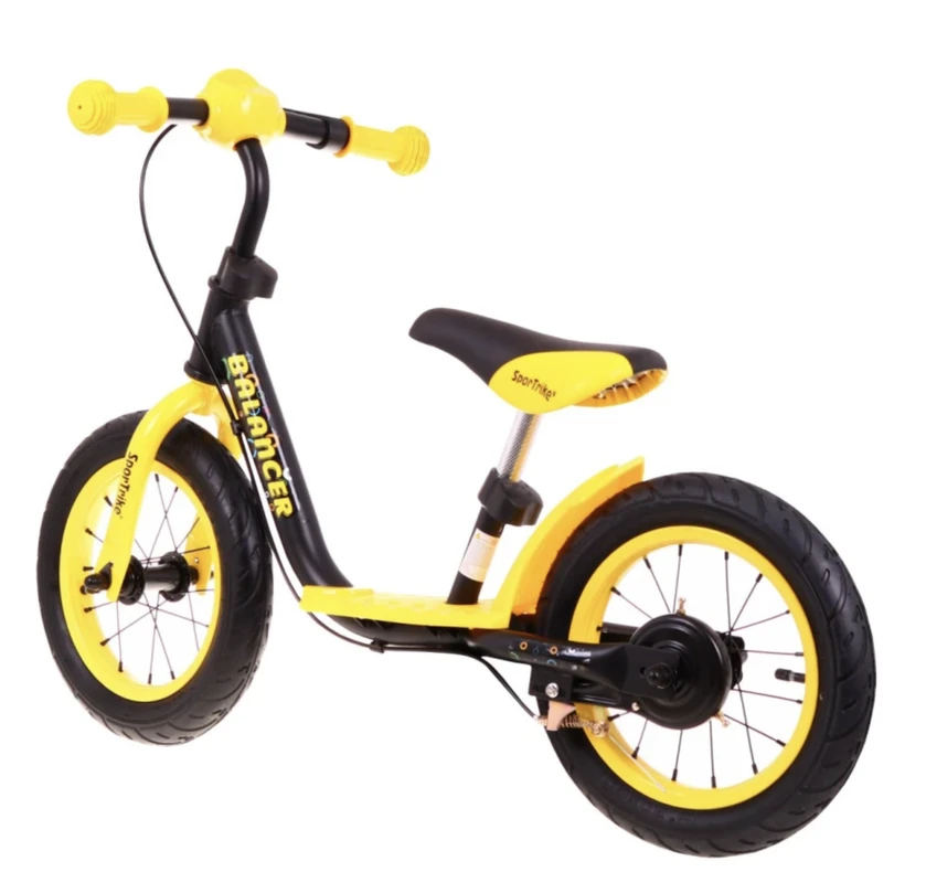 Balansinis dviratis SporTrike, juodas/geltonas