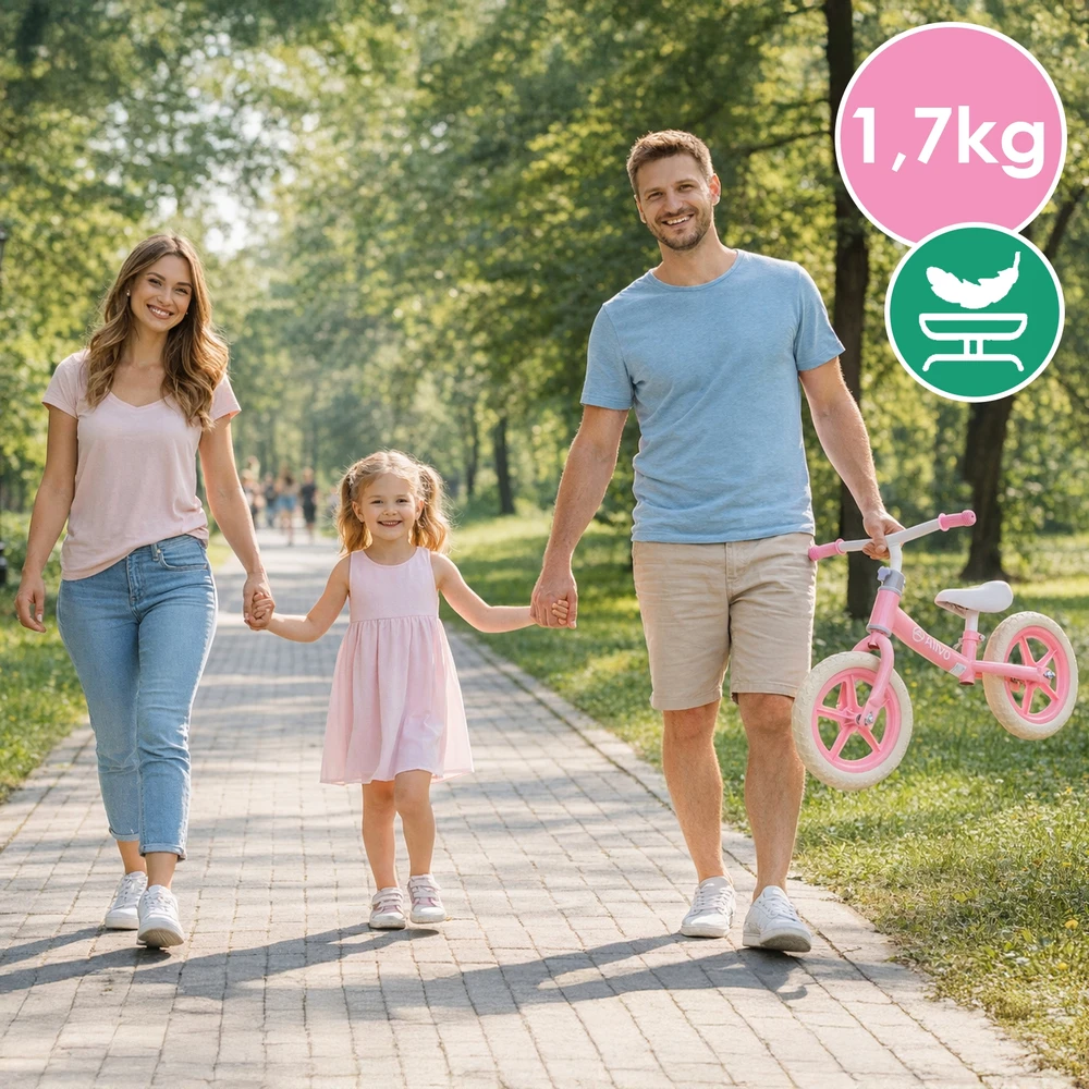 Balansinis dviratukas Allvo, 12 col., rožinis